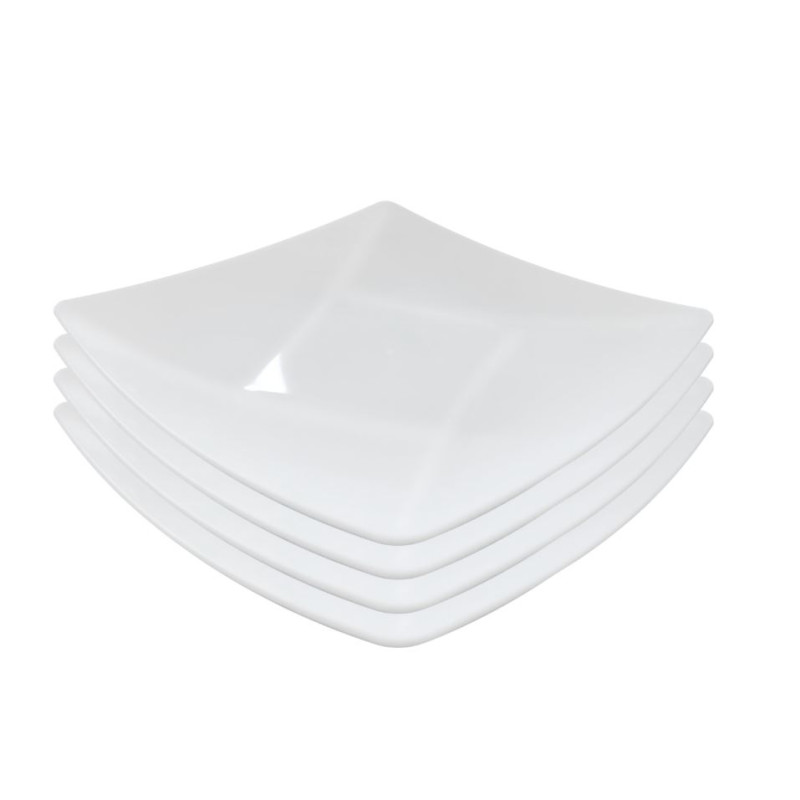 Talerze plastikowe 20,5 cm – komplet 4 szt. kwadratowe, do zmywarki