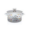 Garnek emaliowany 3,5 l 20 cm z pokrywką cedzak METALAC indukcja