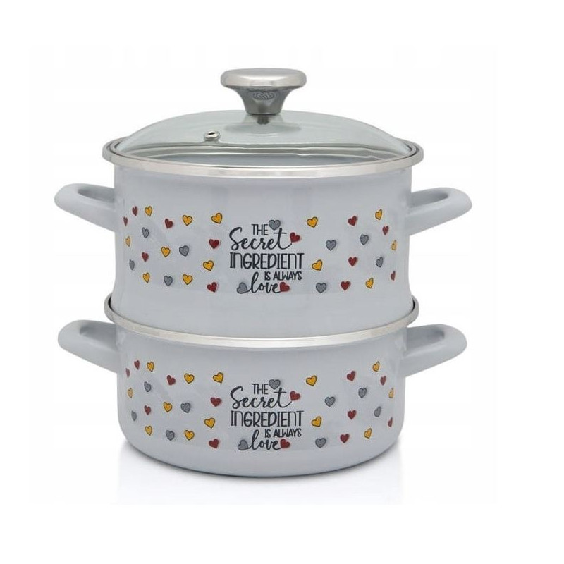 Garnek emaliowany 2w1 do gotowania na parze Secret Ingredient 18 cm 3,0l