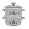 Garnek emaliowany 2w1 do gotowania na parze Secret Ingredient 18 cm 3,0l