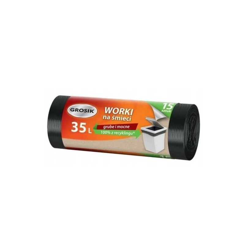 WORKI NA ŚMIECI 35L MOCNE 15 SZTUK GROSIK