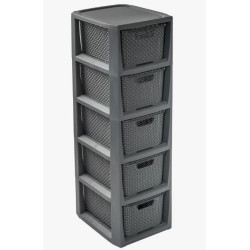 Regał z 5 koszykami Rattan antracytowym BRANQ