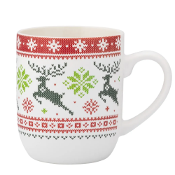 Kubek świąteczny porcelanowy Altom Design Winter Time Renifer 420 ml