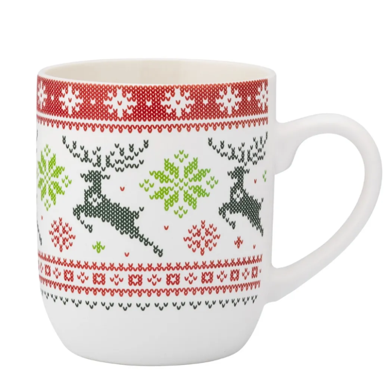 Kubek świąteczny porcelanowy Altom Design Winter Time Renifer 420 ml
