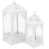Zestaw 2 sztuk lampion latarenka dekoracyjna biała Altom Design 31/42 cm