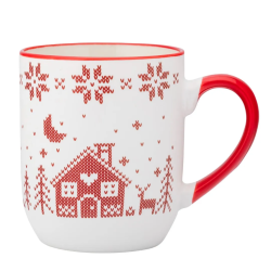 Duży kubek świąteczny porcelanowy Altom Design Grenlandia 450 ml