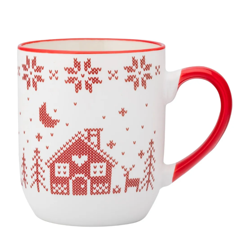 Duży kubek świąteczny porcelanowy Altom Design Grenlandia 450 ml