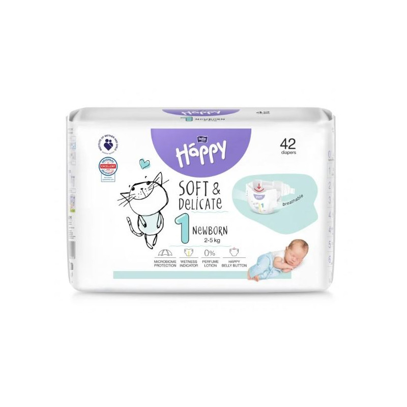 Pieluszki Bella Happy 1 Newborn 2-5 kg