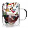 Kubek szklany z podwójnymi ściankami 300ml PETER FLOWERS suszone kwiaty