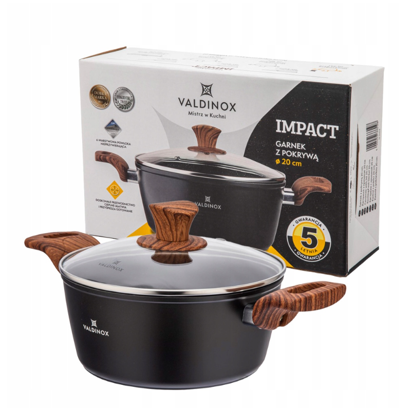 Garnek tradycyjny z powłoką non-stick Valdinox Impact 2,5 l indukcja i gaz