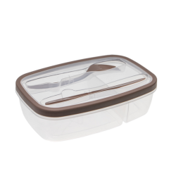 Lunchbox ze sztućcami Fresh Activ beżowy