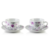 PREZENT KOMPLET FILIŻANEK ZE SPODKIEM 2 SZT. PORCELANA