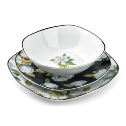 Serwis obiadowy 18 szt. komplet talerzy na 6 osób porcelanowy talerze MAGNOLIA