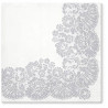 Serwetki "Koronkowa Ramka - Srebrna", PAW, 33 cm, 20 szt