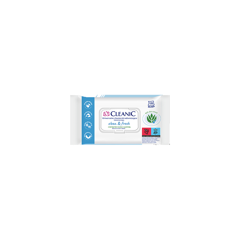 Chusteczki odświeżające Cleanic Clean&Fresh 120szt
