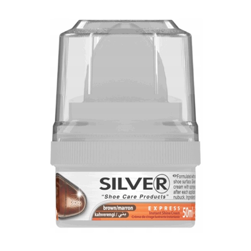 SILVER PASTA DO OBUWIA Z GĄBKĄ BRĄZ 50ML