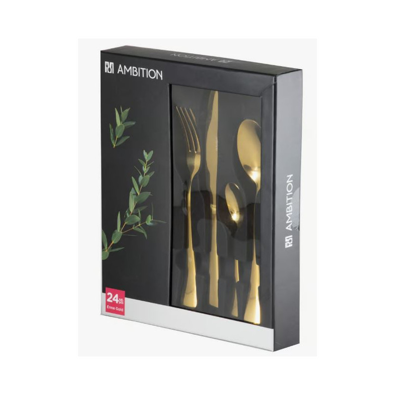 Komplet sztućców Enna Gold 24-elementowy AMBITION