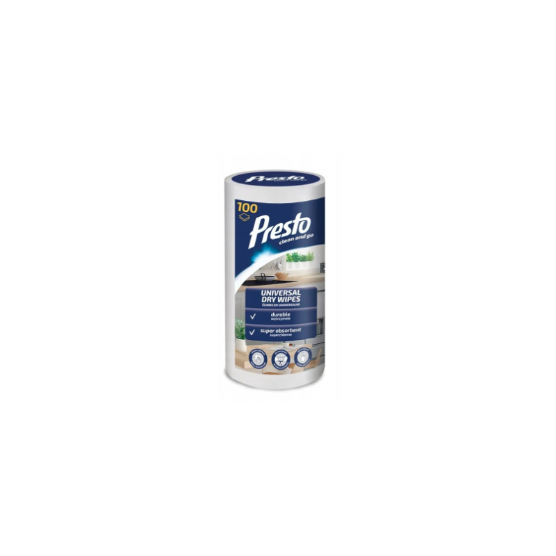 PRESTO Uniwersalne suche ściereczki w rolce 100szt