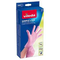 VILEDA RĘKAWICE 100szt S/M rękawiczki