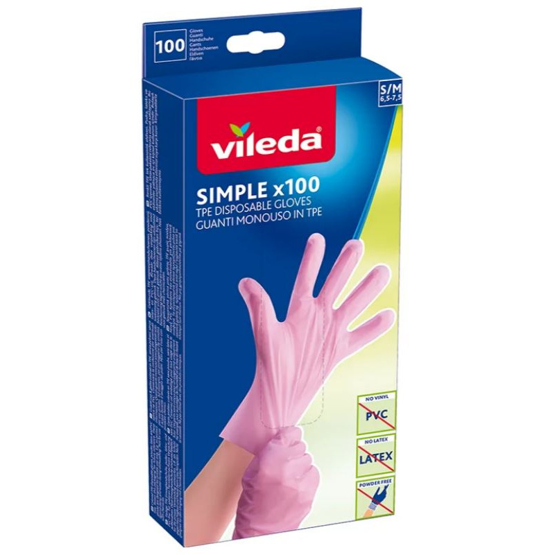 VILEDA RĘKAWICE 100szt M/L