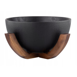 INITIO MISA CERAMICZNA 23X23X13 Z PODSTAWą AKACJOWą