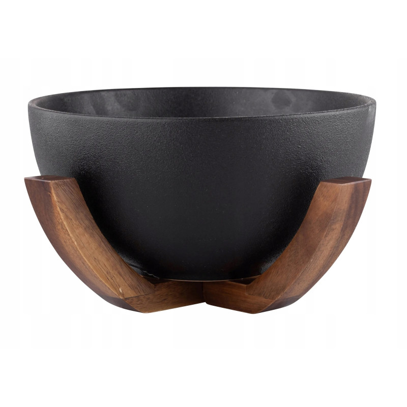 INITIO MISA CERAMICZNA 23X23X13 Z PODSTAWą AKACJOWą