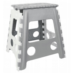 TABORET ALEX SKŁADANY SZARO-BIAŁY 39CM