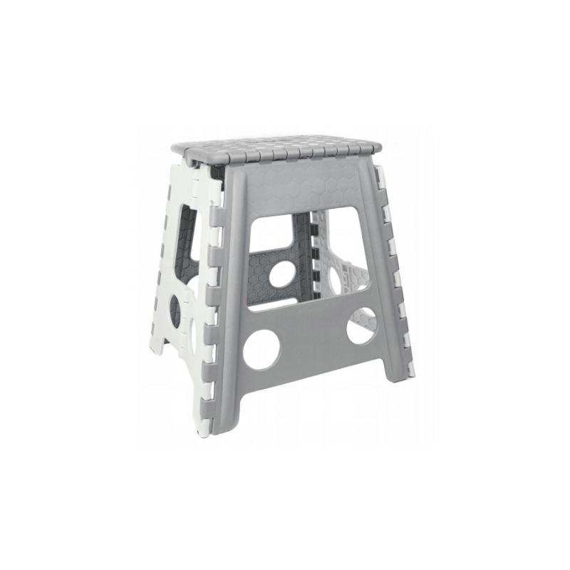 TABORET ALEX SKŁADANY SZARO-BIAŁY 39CM